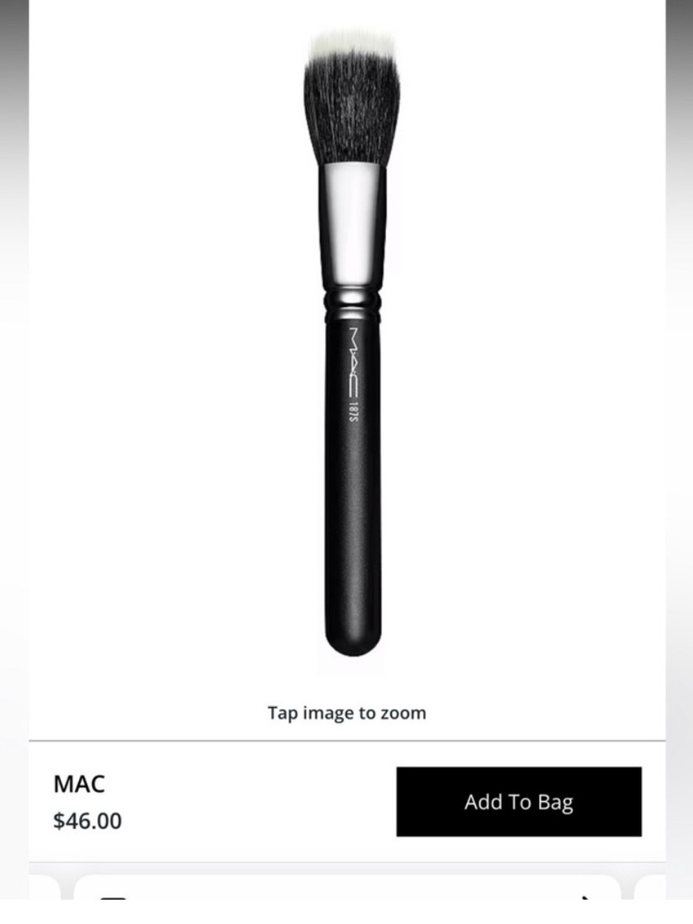 Like new Mac makeup face brush 187 black white blend powder liquid cream airbrus